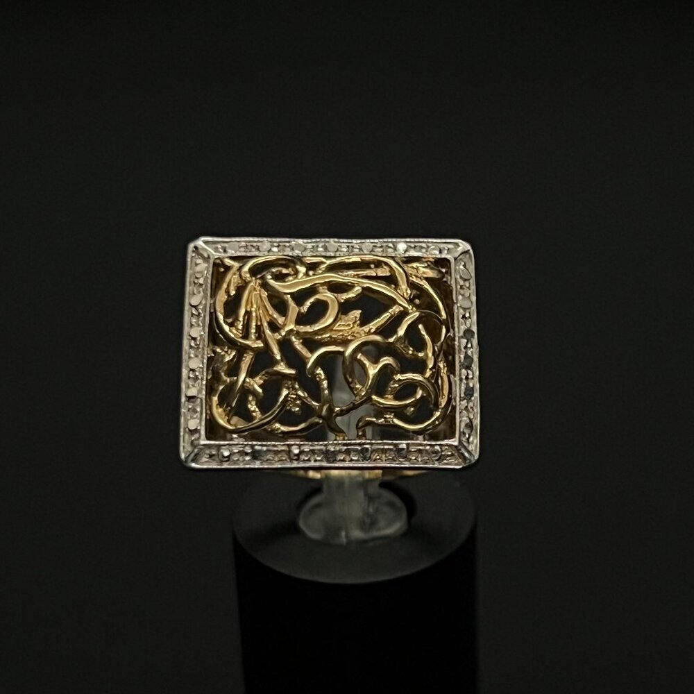 Two-Tone Statement Ring - image 1
